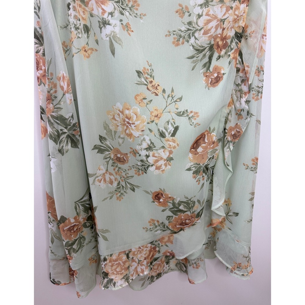 NWT Christopher Banks Floral Ruffle Midi Skirt Boho Cottage Coquette CJ Banks M - Picture 3 of 10